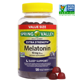 Spring Valley Vegetarian Melatonin Gummy Supplement;  10 mg;  120 Count - Spring Valley