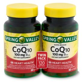 Spring Valley Rapid-Release CoQ10 Dietary Supplement;  100 mg;  60 Count;  2 pack - Spring Valley