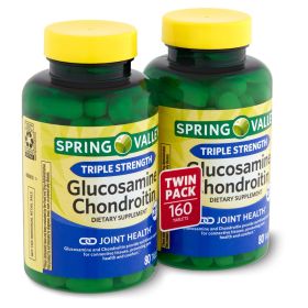 Spring Valley Triple Strength Glucosamine Chondroitin Supplement Twin Pack;  80 Count - Spring Valley