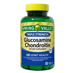 Spring Valley Triple Strength Glucosamine Chondroitin Tablets Dietary Supplement;  80 Count - Spring Valley