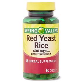 Spring Valley Red Yeast Rice Dietary Supplement;  600 mg;  60 Count - Spring Valley