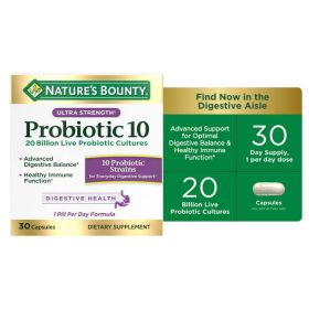 Nature's Bounty Ultra Strength Probiotic 10 Capsules;  30 Count - Nature's Bounty