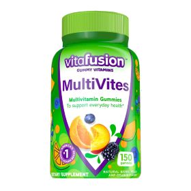 Vitafusion MultiVites Multivitamins Gummy for Adults;  Berry;  Peach and Orange Flavored;  150 Count - Vitafusion