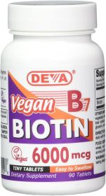 Deva Vegan Vitamins - Vegan Biotin 6000 Mcg - 90 Tablets - 1823301