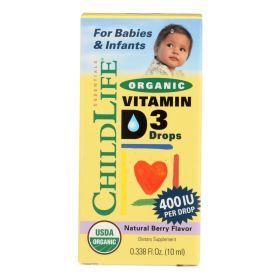 Childlife Organic Vitamin D3 Drops For Babies and Infants - Natural Berry Flavor - .338 oz - 1278431