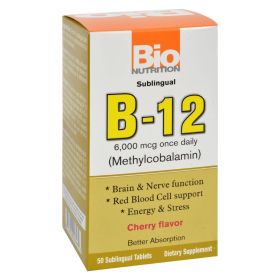 Bio Nutrition - B12 Sublingual - 6000 mcg - 50 Tablets - 1500925