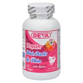 Deva Vegan Vitamins - Hair Nails and Skin - 90 Tablets - 0911677