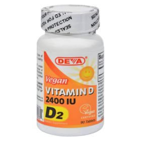 Deva Vegan Vitamins - Vitamin D - 2400 IU - 90 Tablets - 0151472