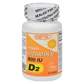 Deva Vegan Vitamins - Vitamin D - 800 IU - 90 Tablets - 0814582