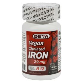 Deva Vegan Vitamins - Chelated Iron - 29 mg - 90 Tablets - 1020320