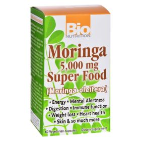 Bio Nutrition - Moringa 5000 mg Super Food - 60 Vegetable Capsules - 1124478