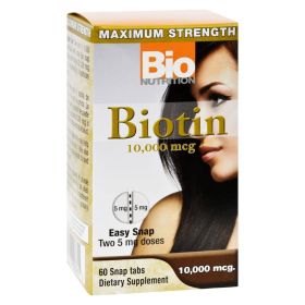 Bio Nutrition - Inc Biotin - 10000 mcg - 60 Tablets - 1702851