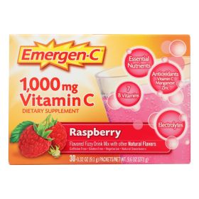 Alacer - Emergen-C Vitamin C Fizzy Drink Mix Raspberry - 1000 mg - 30 Packets - 0350975