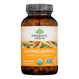 Organic India Ashwagandha Capsules - Bottle - 180 Vege Capsules - 1909134