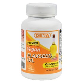 Deva Vegan Vitamins - Flaxseed Oil - 90 Vegan Capsules - 0911784