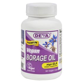 Deva Vegan Vitamins - Borage Oil - 500 mg - 90 Vegan Capsules - 0511469