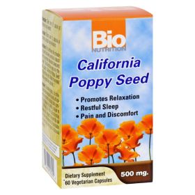 Bio Nutrition - California Poppy Seed - 500 mg - 60 Vegetarian Capsules - 1147487