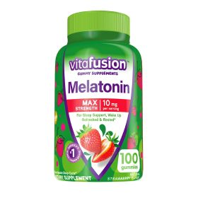 Vitafusion Max Strength Melatonin Gummy Supplements;  Strawberry;  100 Count - Vitafusion