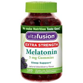 Vitafusion Extra Strength Melatonin Gummies;  Blackberry;  120 Count;  Pack of 2 - Vitafusion