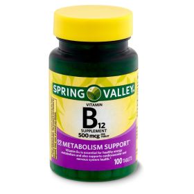 Spring Valley Vitamin B12 Supplement;  500 mcg;  100 Count - Spring Valley