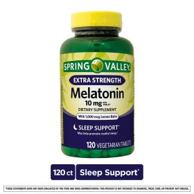 Spring Valley Extra Strength Melatonin Tablets Dietary Supplement;  10 mg;  120 Count - Spring Valley