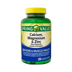 Spring Valley Calcium;  Magnesium & Zinc Plus Vitamin D3 Caplets Dietary Supplement;  250 Count - Spring Valley