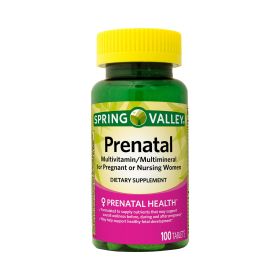Spring Valley Prenatal Multivitamin/Multimineral Tablets Dietary Supplement;  100 Count - Spring Valley
