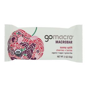 GoMacro Organic Macrobar - Cherries and Berries - 2 oz Bars - Case of 12 - 1622430