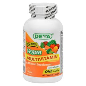 Deva Vegan Vitamins - Multivitamin and Mineral Supplement Iron Free - 90 Tablets - 0107128