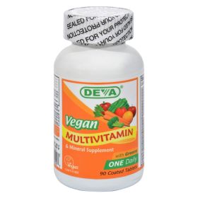 Deva Vegan Vitamins - Multivitamin and Mineral Supplement - 90 Coated Tablets - 0107094