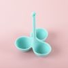 1pc; Egg Poacher; Silicone Egg Steamer Food Grade High Temperature Resistant Children's Food Supplement 3 Holes Steamed Egg Tray Convenient Boiled Egg