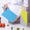 Assortment Chopping Board With Handle; 4pcs Color Box With Base; 4-color PP Chopping Board; Raw And Cooked Assortment Food Supplement Chopping Board -